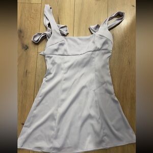 Urban Outfitters Bri Double Bow Light Purple Satin Mini Dress Small